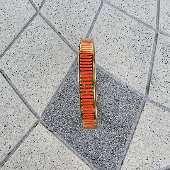 Kate Spade At Your Service Orange Enamel Bangle Bracelet - Picture 3 of 9